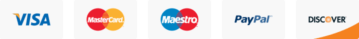 Cartes bancaires acceptées : Visa, Mastercard, American Express