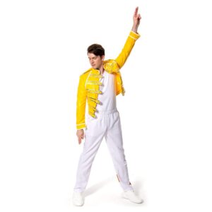 Queen Freddie Mercury Veste Jaune Cosplay Costume