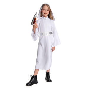 Enfant Princess Leia Robe Blanche Cosplay Costume