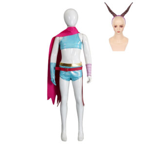 Adulte & Enfant Zootopia 2 Gazelle Tenue Bleue avec Châle Cosplay Costume