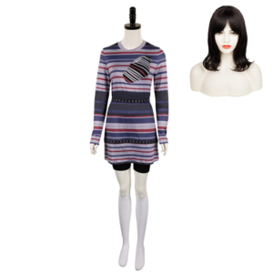 Beetlejuice 2 Astrid Deetz Tenue Rayée Violette Cosplay Costume