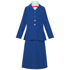 Cosplay Costume Mary Poppins Le Retour de Mary Poppins Film Cosplay Tenue Bleue Enfant
