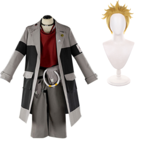Gachiakuta Enjin Tenue Grise et Rouge Cosplay Costume