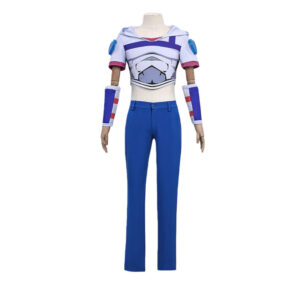 JJBA Johnny Joestar Tenue Blanche et Bleue Cosplay Costume