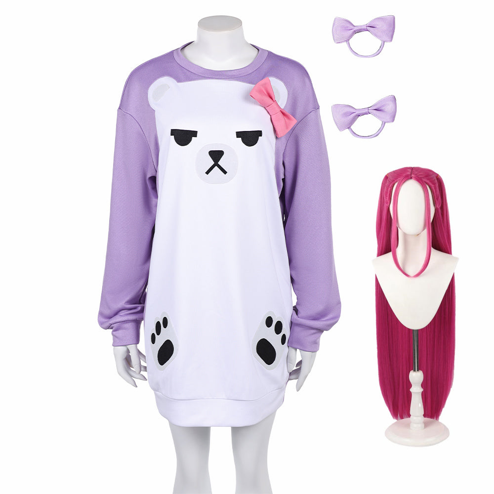 Enfant&Femme Mira Pyjama Violet et Blanc Cosplay Costume – Image 2