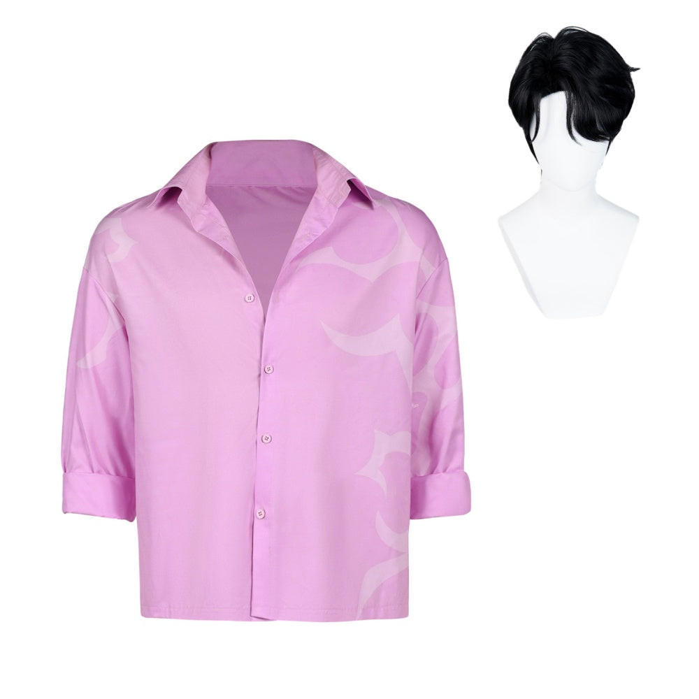 Homme Jinu Chemise Blanche et Rose Cosplay Costume – Image 3