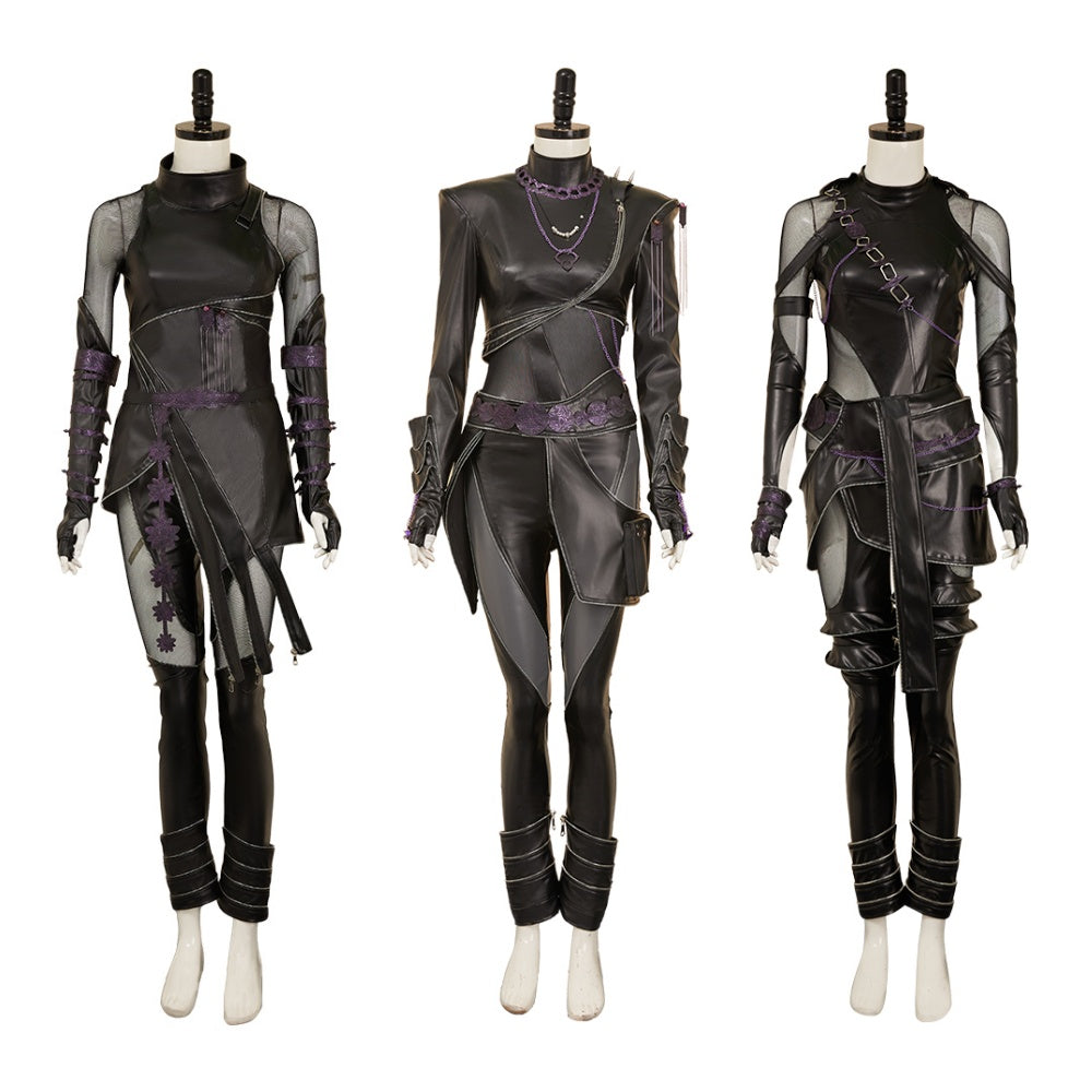 Rumi Mira Zoey Tenue Noire en Cuir Cosplay Costume
