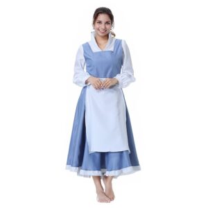 La Belle et La Bête 1991 Belle Robe et Tablier Cosplay Costume