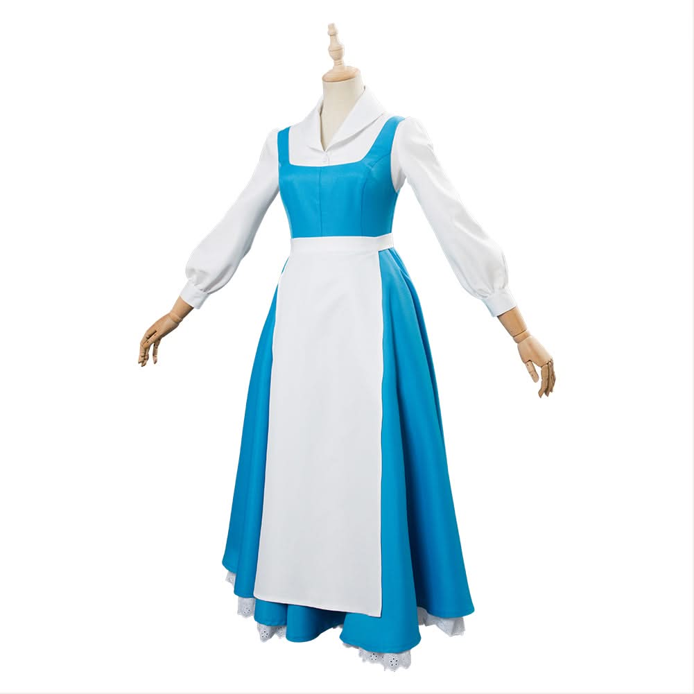 La Belle et La Bête Belle Robe et Tablier Cosplay Costume Bleu – Image 3