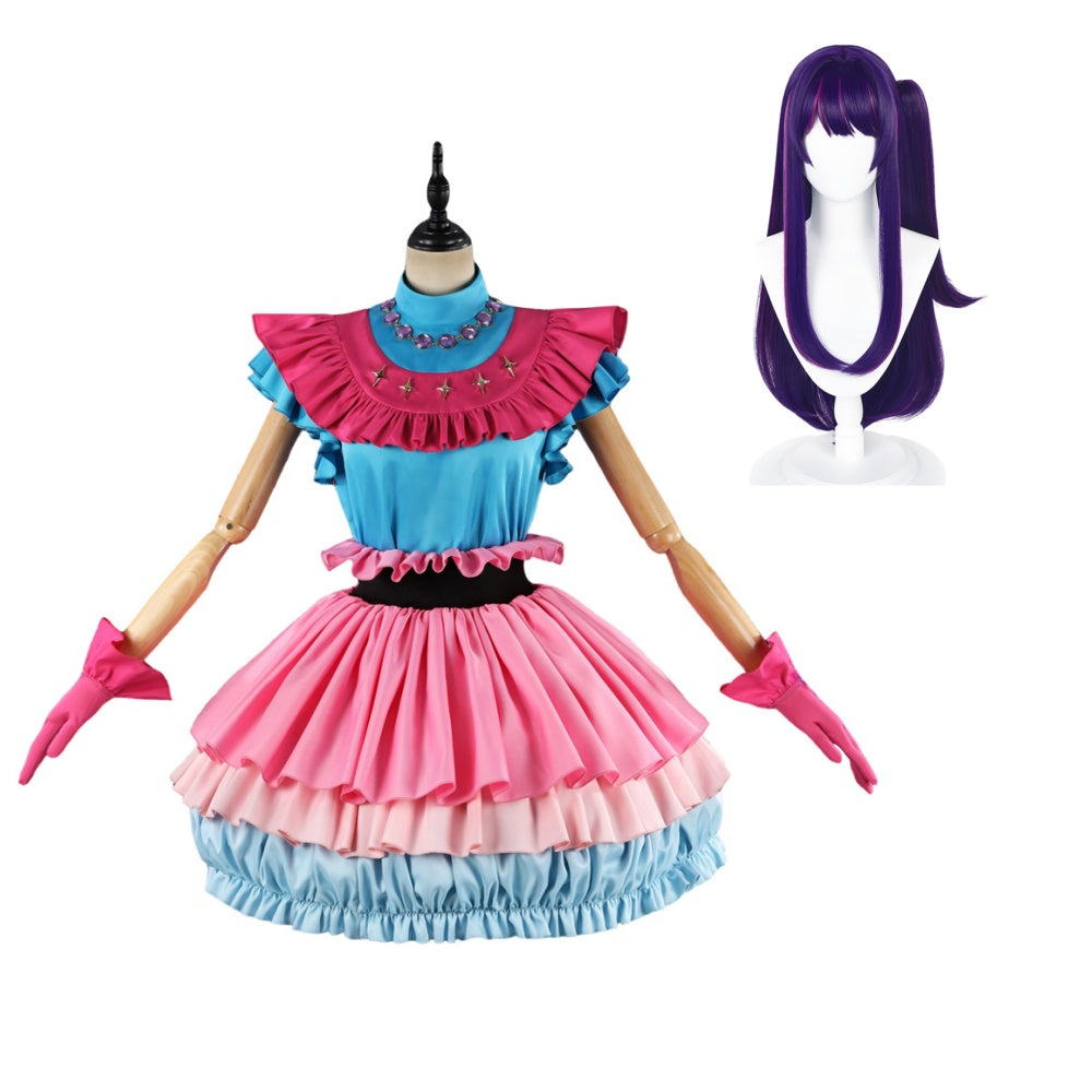 Oshi no Ko 3(2026) Hoshino Ai Robe Rose et Bleue Cosplay Costume