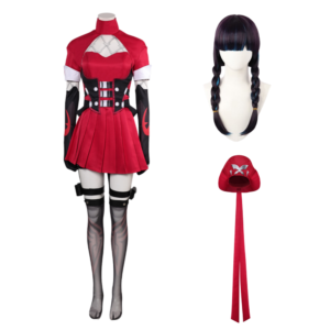 Psylocke Tenue Rouge Cosplay Costume