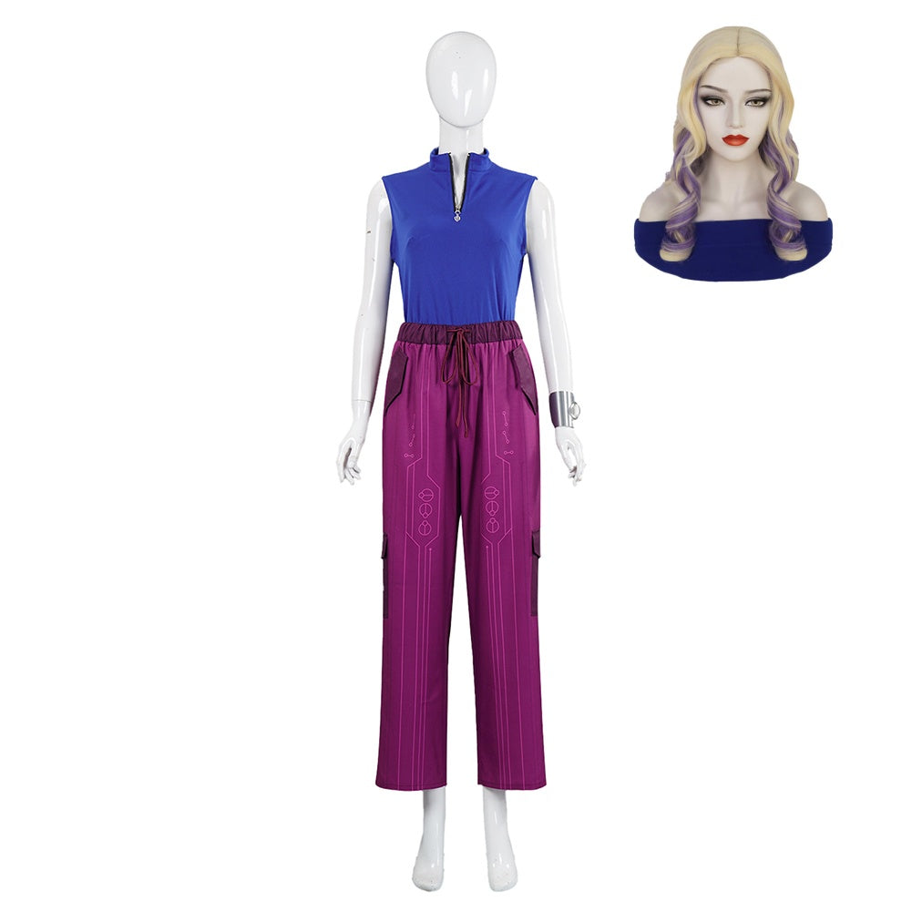 Zombies 4(2025) Addison Tenue Bleue et Violette Cosplay Costume
