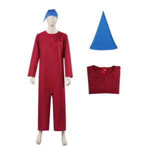 Adulte Blanche Neige(2025) Nain Combinaison Rouge+Chapeau Bleu Cosplay Costume Ver.2
