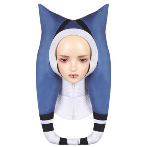 Ahsoka Blanc et Bleu Capuchon Cosplay Capuchon