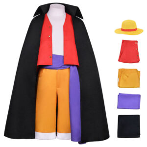 One Piece Luffy Enfant Cosplay Costume Cinq Pièces