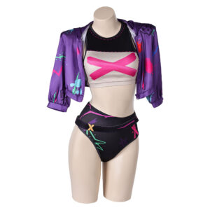 Arcane: League of Legends Saison 2 Jinx Maillot de Bain Bikini+Veste Cosplay Costume Design Original