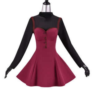 Cosplay Costume Aoko Aozaki Witch on the Holy Night Jeu Cosplay Tenue Rouge et Noire Femme