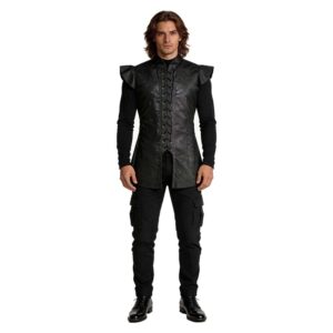 Cosplay Costume Jon Snow Le Trône de Fer TV Cosplay Tenue Noire Homme