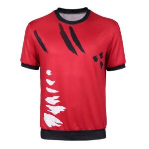 Cosplay Costume Luffy One Piece Live Action 2(2026) TV Cosplay T-shirt Rouge et Noire Homme