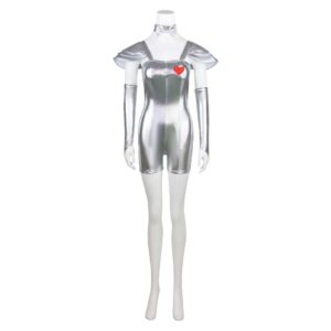 Cosplay Costume Tin Man Le Magicien d'Oz Film Cosplay Combinaison Argentée Femme