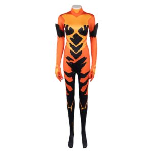 Cosplay Costume Volcanikka Invincible 4(2026) TV Cosplay Combinaison Orange et Noire Femme