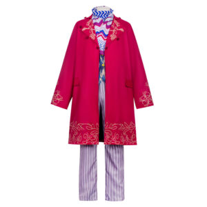 Cosplay Costume Willy Wonka Charlie et la Chocolaterie Film Cosplay Tenue Rose Homme