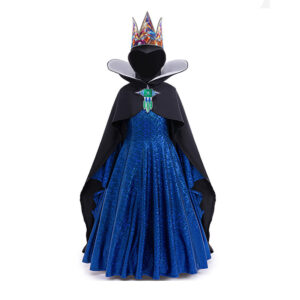 Enfant Blanche Neige(2025) La Reine Méchante Tenue Bleue et Noire Cosplay Costume