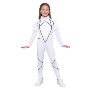 Enfant Stranger Things Saison 5 Kali‌ Combinaison Blanche Cosplay Costume