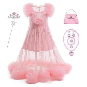 Enfant Wicked Glinda Robe Rose+Accessoires Cosplay Costume
