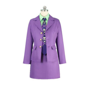 Femme JJBA Yoshikage Kira Tenue Violette Cosplay Costume