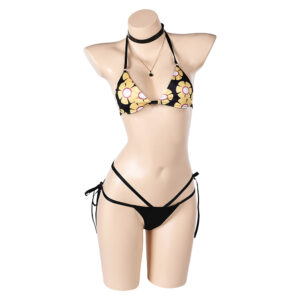Final Fantasy Tifa Lockhart Maillot de Bain Bikini Imprimé Noir Cosplay Costume