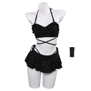 Final Fantasy VII Tifa Lockhart Maillot de Bain Bikini Noir Cosplay Costume