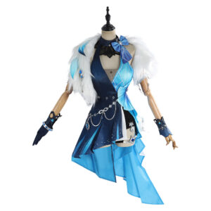 Genshin Impact Yelan Tenue Bleue et Noire Cosplay Costume