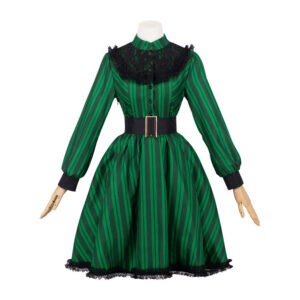 Haunted Mansion Maid Robe à Rayures Vertes Cosplay Costume