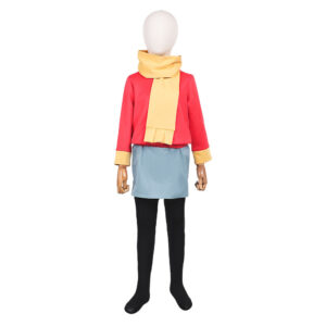 Enfant Hilda Tenue Rouge et Bleue Cosplay Costume