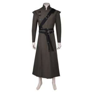 House of The Dragon Prince Aemond Targaryen Tenue Grise Vintage Cosplay Costume Médiéval