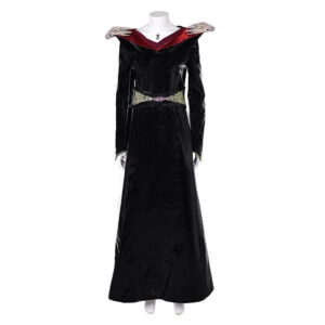 House of The Dragon Rhaenys Targaryen Robe Noire Vintage Cosplay Costume Médiéval