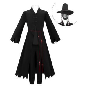 Tenue Noire avec Chapeau Cosplay Costume