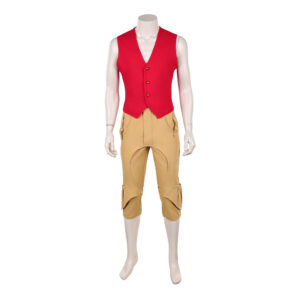 One Piece Live Action 2(2026) Monkey D. Luffy Tenue Rouge et Marron Cosplay Costume