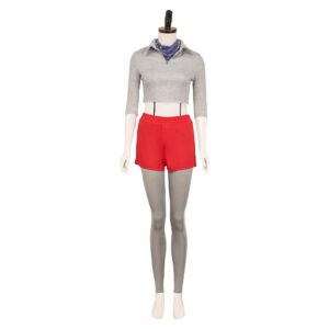 Stranger Things Saison 5(2025) Eleven Tenue Grise et Rouge Cosplay Costume