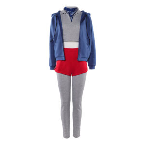 Stranger Things Saison 5(2025) Eleven Tenue Grise avec Veste Bleue Cosplay Costume