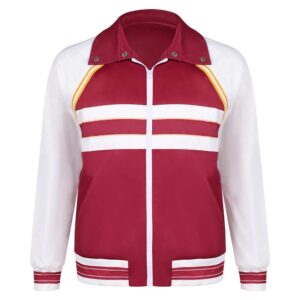 Stranger Things Saison 5(2025) Lucas Sinclair Veste Rouge et Blanche Cosplay Costume