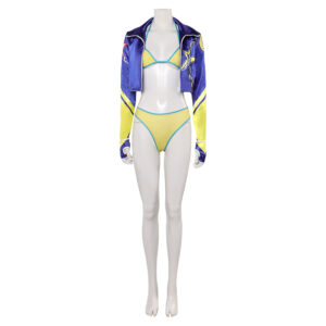 Street Fighter 6 Kimberly Maillot de Bain Bikini Jaune et Bleue Cosplay Costume
