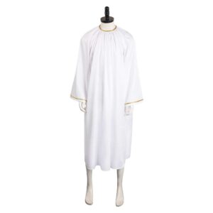 Adulte Good Omens Aziraphale Blanc Tenue Cosplay Costume