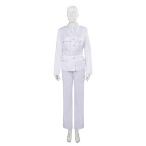Good Omens Muriel Angel Tenue Blanc Cosplay Costume