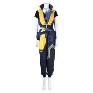 Valorant Waylay Tenue Jaune et Bleue Cosplay Costume
