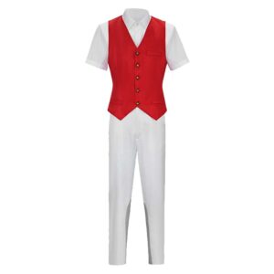 Wicked Prince Fiyero Tenue de Gilet Rouge Cosplay Costume