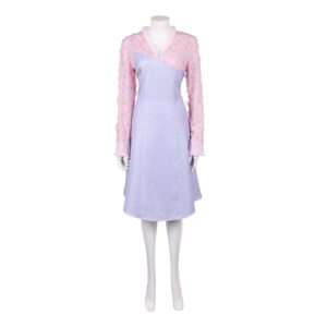Wicked: For Good(2025) Glinda Robe à Rayures Roses et Violettes Cosplay Costume